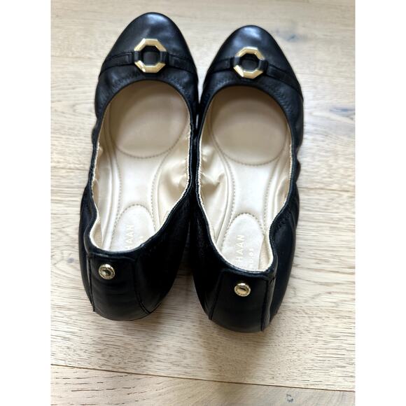 Cole Haan Black leather Ballet Flats Size 8.5 - Picture 3 of 6
